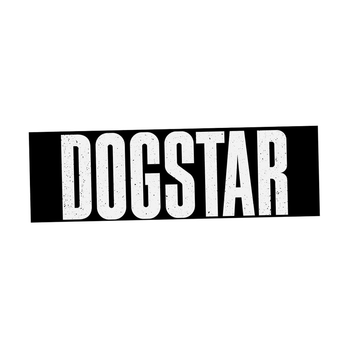 Dogstar logo with black background and white text