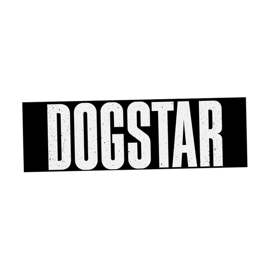 Dogstar logo with black background and white text