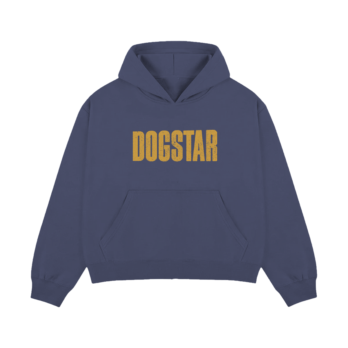 Navy blue hoodie with 'DOGSTAR' printed in yellow 
